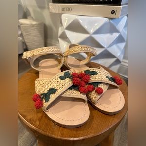 Zara cherry crochet sandals